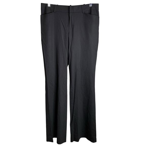 Club Monaco Womens Black Wool Blend Pinstriped Trousers Size 8 Career Old Money - Picture 1 of 11